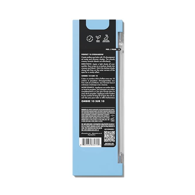 e.l.f. Perfect 10 Eyeshadow Palette, Ten Ultra-pigmented Blue & Purple Metallic Shades, Blendable Formula, Vegan & Cruelty-Free, Intergalactic-BrightBean Baby