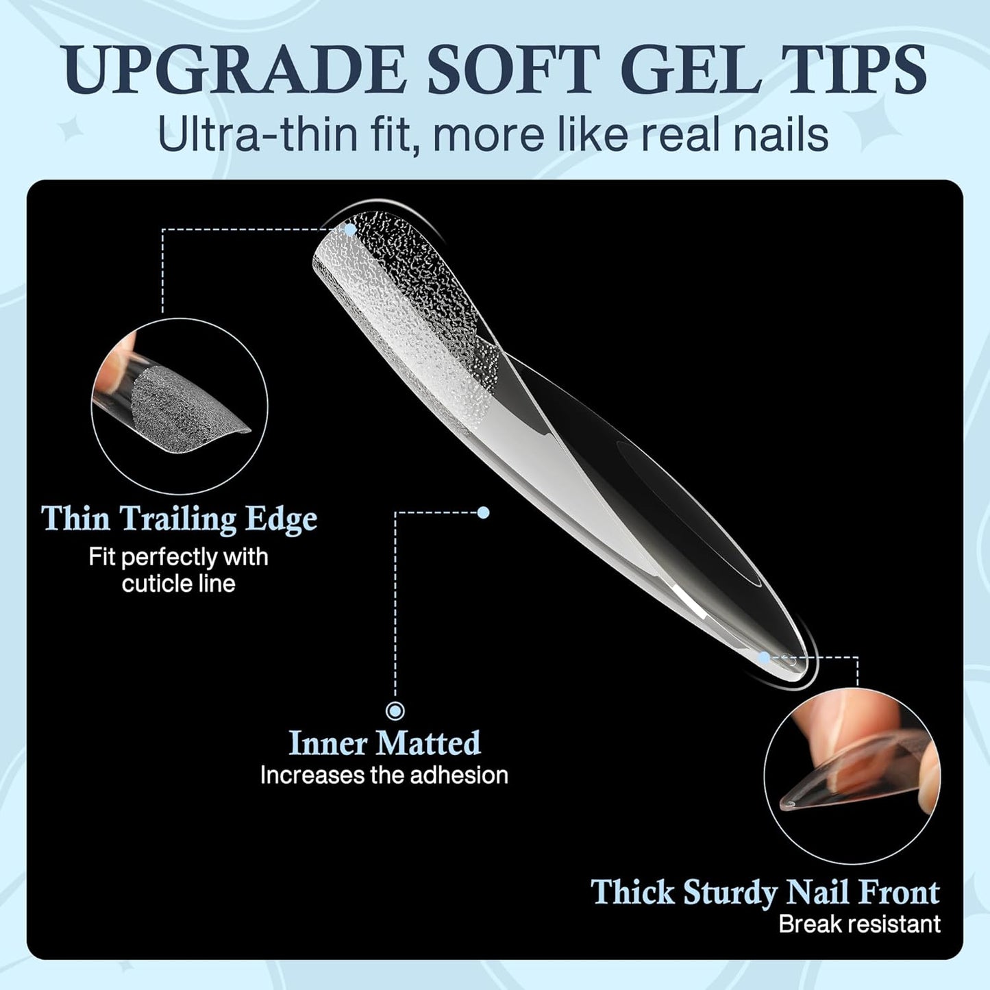 Stiletto Nail Tips Extra Long 240Pcs Pre-shaped Full Cover Fake Nail Tips No Filed Soft Gel Stiletto Acrylic Nails for Soak Off Nail Extension Nail Art DIY 12Sizes-BrightBean Baby