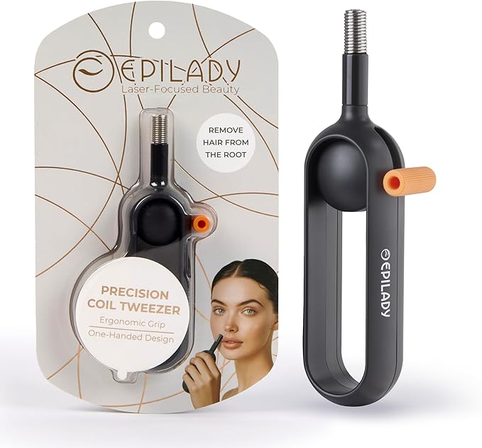Epilady Precision Coil Tweezer, Facial Hair Remover with Ergonomic Design, Hair-Removal Tool for Upper Lip, Chin, and Face, Portable Tweezers for Facial Hair-BrightBean Baby