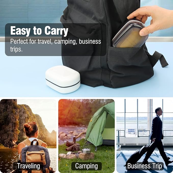 Travel Soap Container, Leakproof Soap Box, Travel Soap Holder with Removable Draining Layer, Portable Soap Case for Traveling, Camping, Gym (Black)-BrightBean Baby