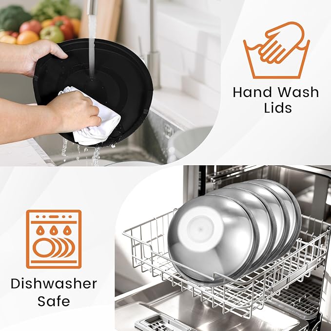 BEWOS 21 Pcs Mixing Bowls with Airtight Lids - 7 Stainless Steel Bowls, 3 Graters, 11 Practical Kitchen Accessories, Dishwasher Safe, Ideal for Baking, Meal Prep & On-the-Go, Easy to Store