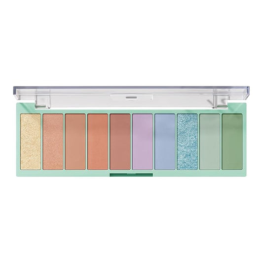 e.l.f. Perfect 10 Eyeshadow Palette, Ten Ultra-Pigmented Bright & Colorful Shades, Blendable Formula, Vegan & Cruelty-Free, So Bright Now-BrightBean Baby