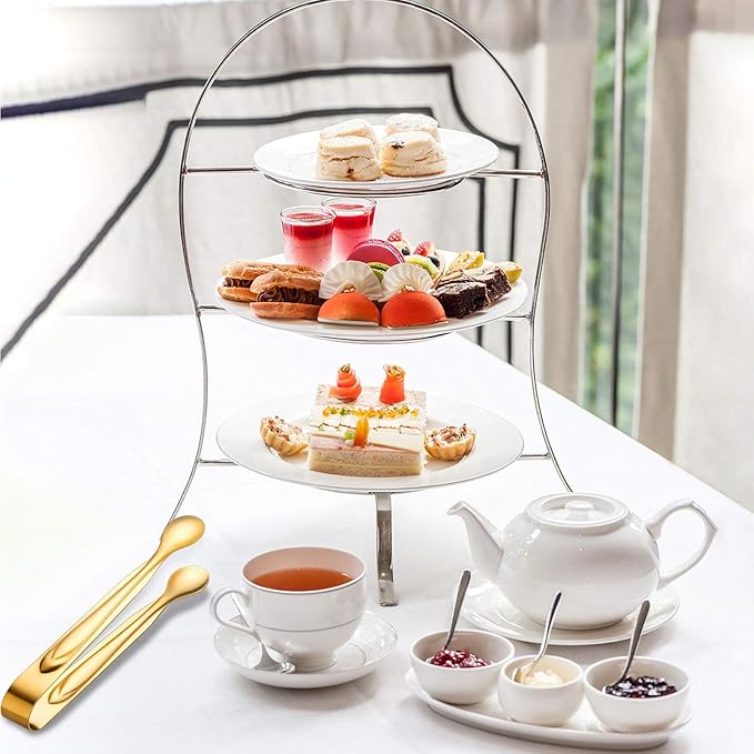 Gejoy 12 Pieces Mini Tongs Stainless Steel Small Sugar Serving Tongs for Charcuterie Board Appetizers Dessert Serving Food Tiny Party Danish Candy(6 Inch,Gold)