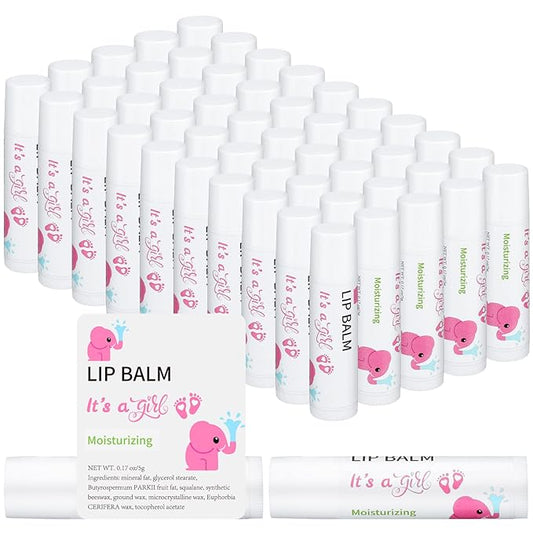 50 Pcs Pink Elephant Favors Baby Shower Lip Balm Party Supplies Bulk for Girls Guests It's a Girl Baby Shower Gifts Gender Reveal Favors Prizes Souvenirs Winners Thank You Appreciation Gifts-BrightBean Baby