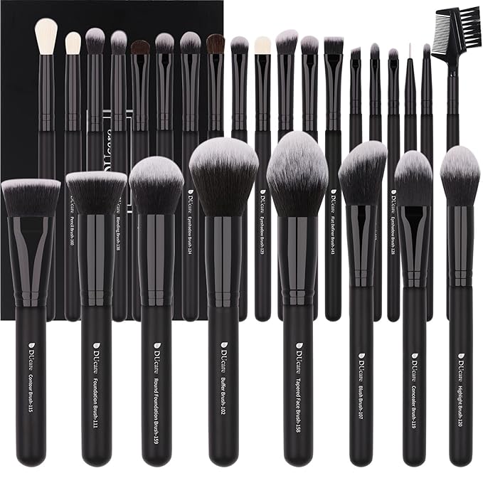 DUcare Professional Makeup Brushes Set 27Pcs Makeup Brush Set Premium Synthetic Kabuki Foundation Blending Face Powder Blush Concealers Eye Shadows Brushes-BrightBean Baby