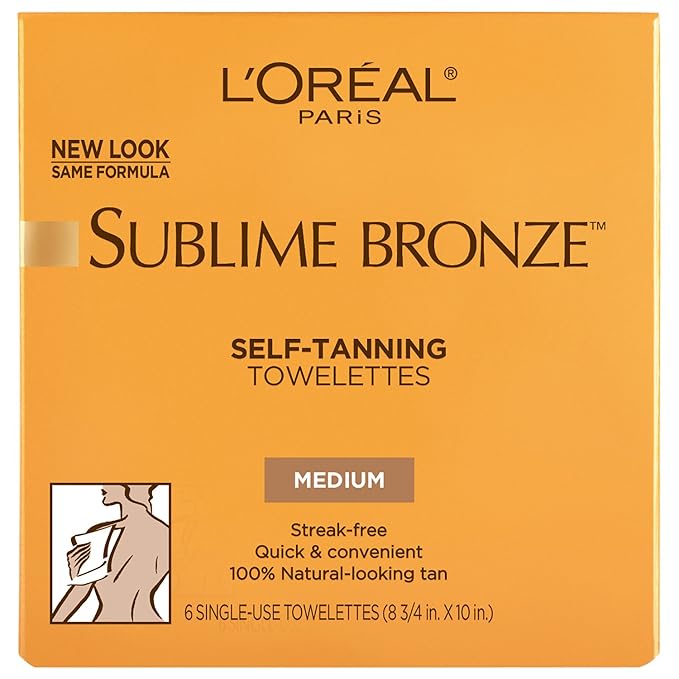 L'Oreal Paris Sublime Bronze Self Tanning Towelettes, Streak-Free, Natural Looking Tan, 6 ct-BrightBean Baby
