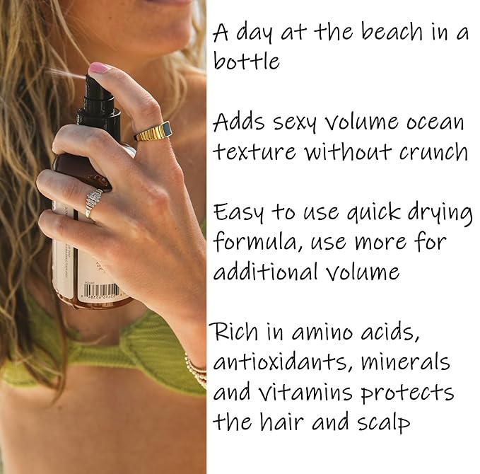 Sea Salt Hair Volumizing Spray Adds Texture, Volume, UV Protection, Beach Wave Finish I For All Hair Types (8.5 fl. oz./250ml)-BrightBean Baby
