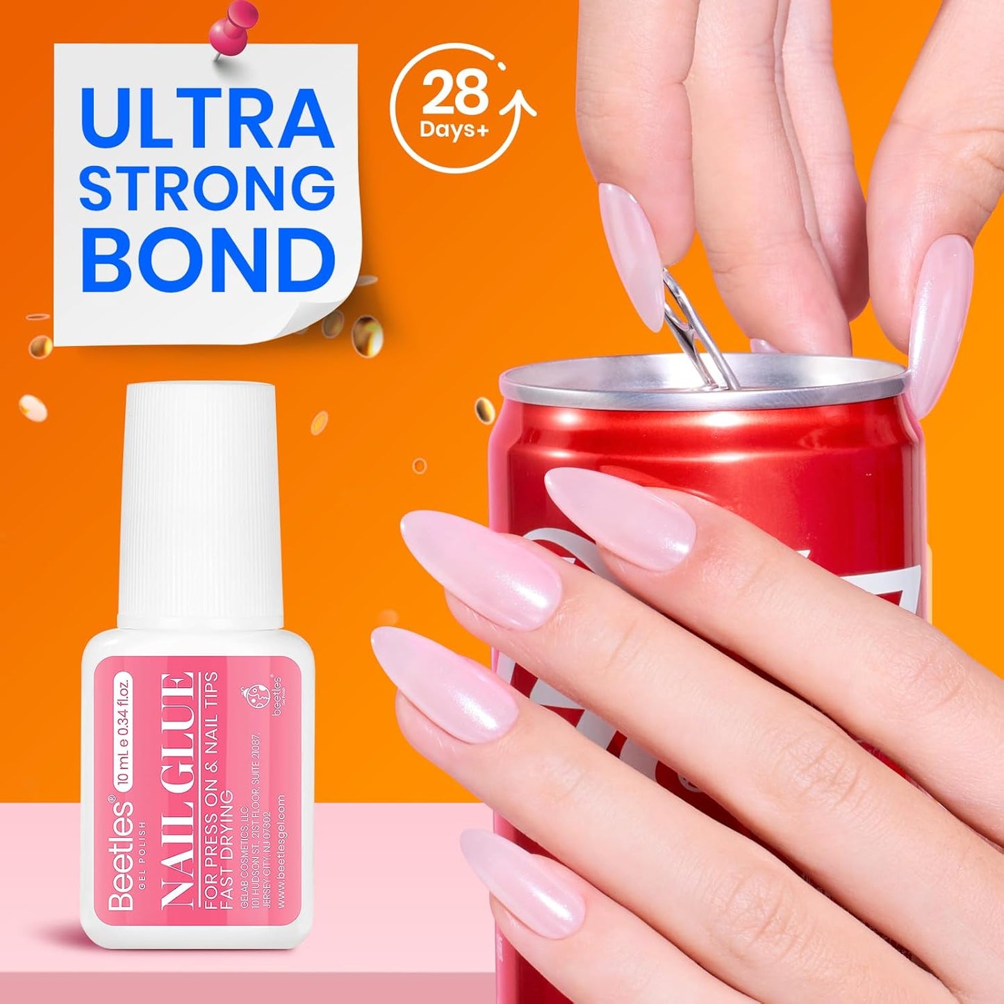 Beetles 10ML Super Strong Nail Glue for Press Ons, Nail Tips, Acrylic Nails No Uv Light Needed Nail Bond Brush in Nail Glue for Press On Nails Fake Nails Long Lasting for Beginners DIY Home-BrightBean Baby