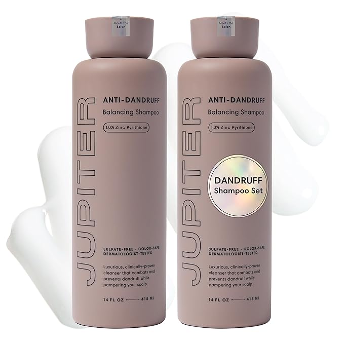 Jupiter Balancing Anti Dandruff Shampoo Duo, for Women & Men, Physician-Formulated for Flaky, Itchy, Oily, Dry Scalp, & Paraben-Free, Anti-Dandruff Shampoo with Zinc, 2 pack, 14 fl oz ea-BrightBean Baby