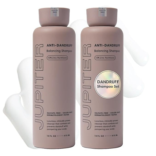 Jupiter Balancing Anti Dandruff Shampoo Duo, for Women & Men, Physician-Formulated for Flaky, Itchy, Oily, Dry Scalp, & Paraben-Free, Anti-Dandruff Shampoo with Zinc, 2 pack, 14 fl oz ea-BrightBean Baby
