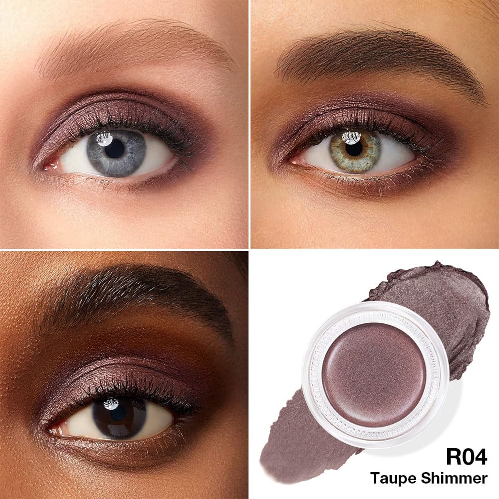 Cream Glitter Taupe Shimmer Metallic Eyeshadow Palette Makeup, Natural Single Mini Instant Holographic Eyeshadow For Women, Sombras Crema Para Ojos, Talc, Paraben & Cruelty Free, R04-BrightBean Baby