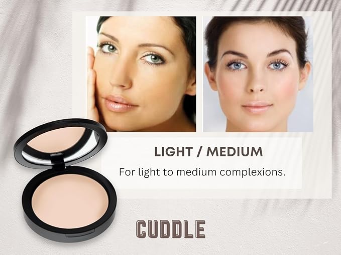 Mineral Dual Powder in Cuddle (Light/Medium) | 4-in-1 Pressed Mineral Foundation with SPF 15 for Flawless Glow & Soft Looking Skin | Oil Free, Talc Free, Gluten Free | 0.45 Oz | by Mommy Makeup-BrightBean Baby