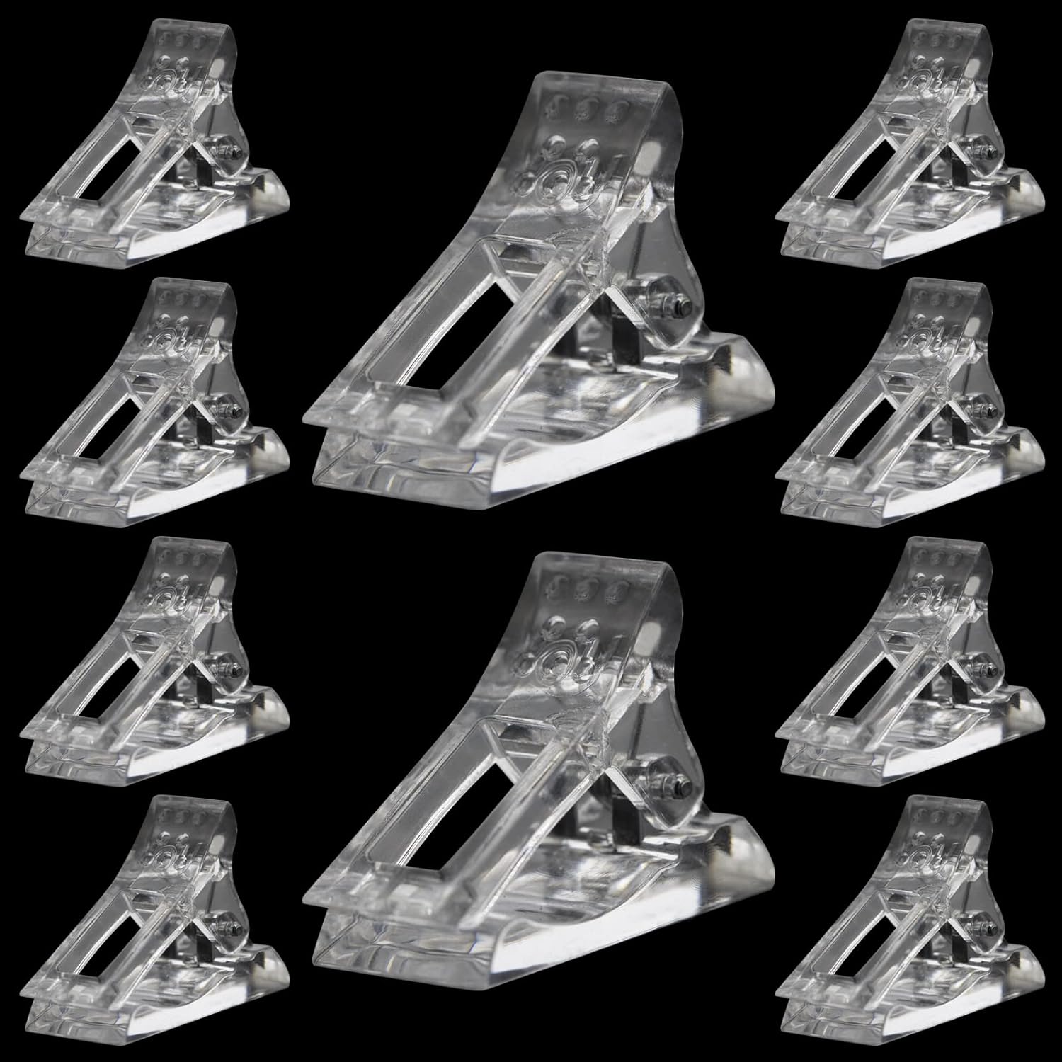 10 Pcs Nail Tips Clip for Quick Building Extension Nail Mold & Nail Tips,Plastic Transparent Dual Nail Form Extension Clip Builder DIY Manicure Nail Art Tool(Nail Clip)-BrightBean Baby