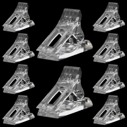 10 Pcs Nail Tips Clip for Quick Building Extension Nail Mold & Nail Tips,Plastic Transparent Dual Nail Form Extension Clip Builder DIY Manicure Nail Art Tool(Nail Clip)-BrightBean Baby