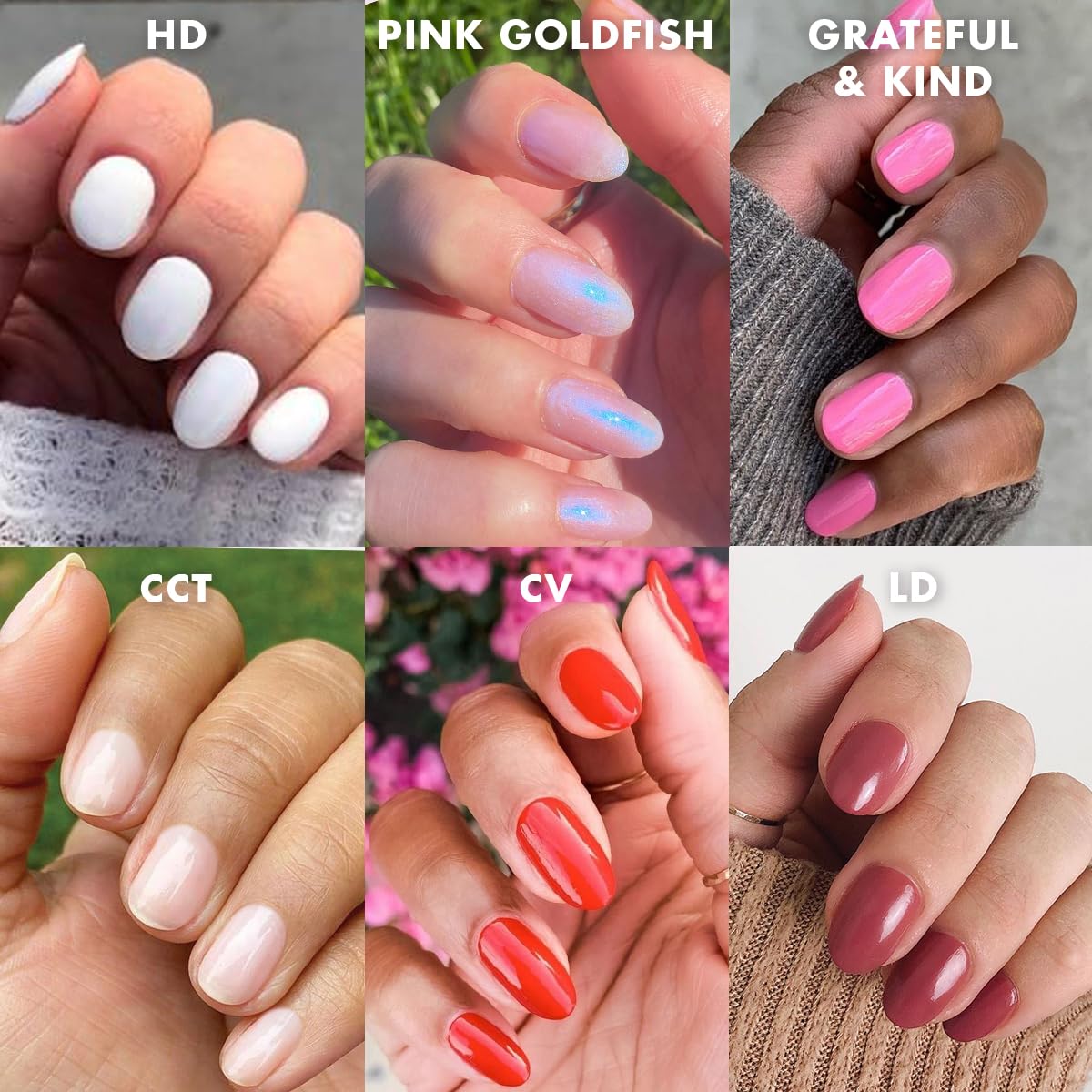 Olive & June Long Lasting Nail Polish Set | Includes 6 Chip-Resistant Shades (Pink Goldfish, HD, Grateful & Kind, CCT, LD, CV) + Top Coat | Vegan, Cruelty-Free | Salon-Quality at Home-BrightBean Baby
