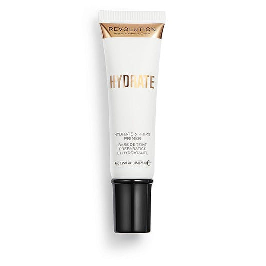 Makeup Revolution Hydrate Primer, Water-Based Primer with Vitamin E & Hyaluronic Acid, Lightweight Formula, Vegan & Cruelty-Free, 0.95 Fl Oz-BrightBean Baby