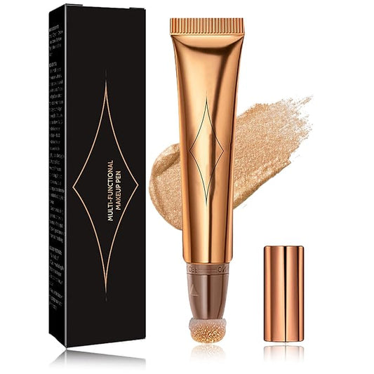 Liquid Contour Beauty Wand,Stick with Cushion Applicator,Cream Contour,Long Lasting Smoothly Moisturizng Silky Contour Stick High gloss stick-BrightBean Baby