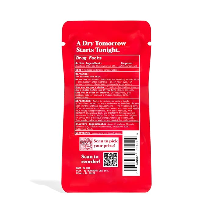 Sweat Minimizing Gel Antiperspirant for Men and Women - Prescription-Strength, Formulated for Excessive Underarm Sweating and Hyperhidrosis - 0.4 Fl Oz-BrightBean Baby