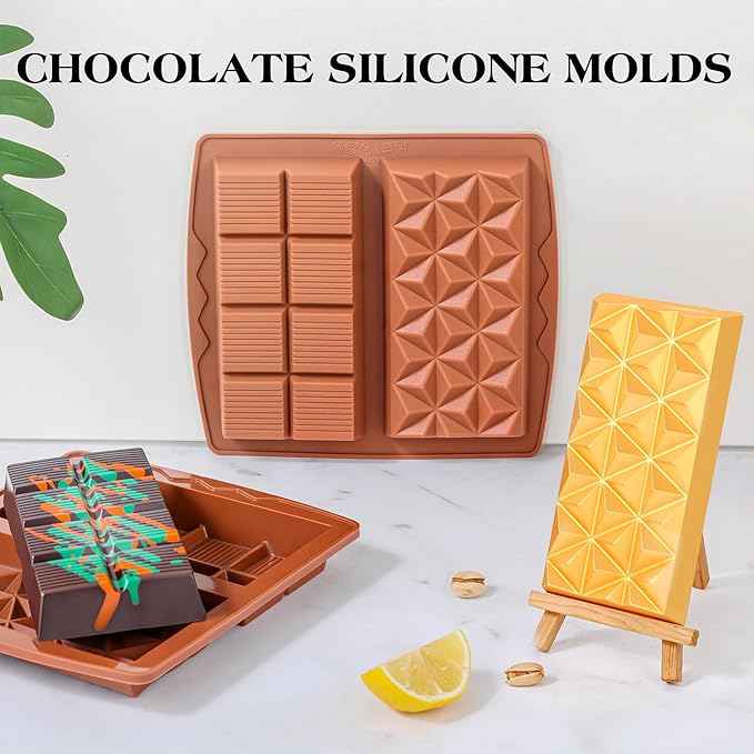 1 Inch Chocolate Bar Mold Deep Dubai Stuffed Chocolate Molds Silicone Large Break Apart Silicone Molds (Mix,1 Pc）