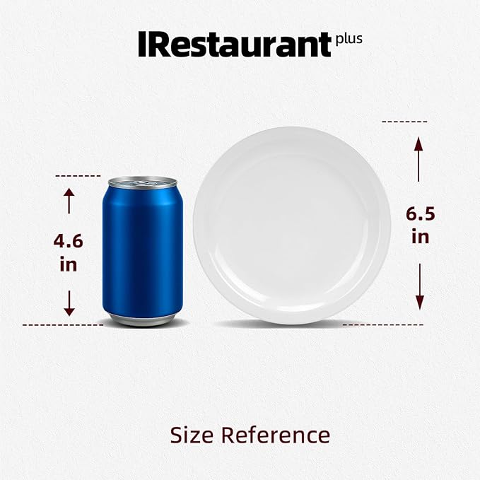 Stoneware Narrow Rim Commercial Grade Dinnerware, Bright White, Plate 6.5, Case of 36