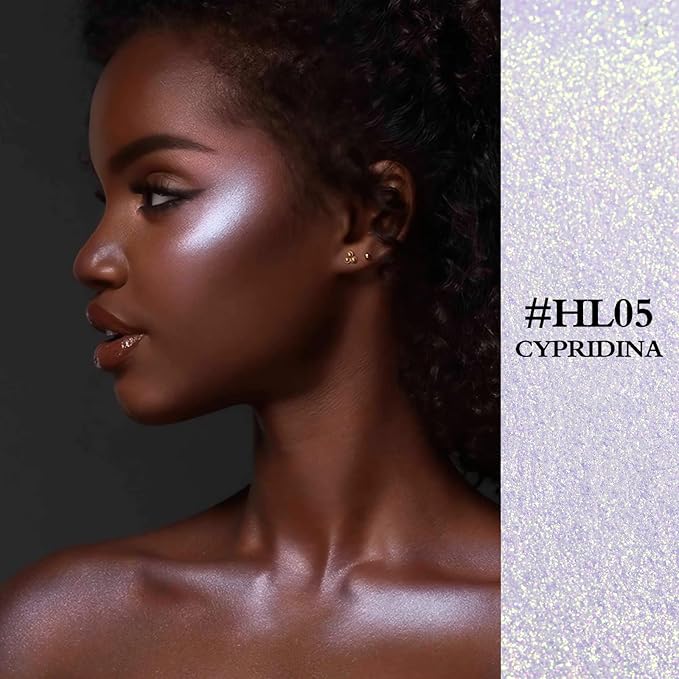 FOCALLURE Starfall Glowing Liquid Highlighter, Shimmering Body Oil, Non-Sticky Shimmer Liquid Luminizer, Non-Greasy, Face & Body Glitter Makeup for Costumes, Cosplay, Rave Festival, CYPRIDINA-BrightBean Baby