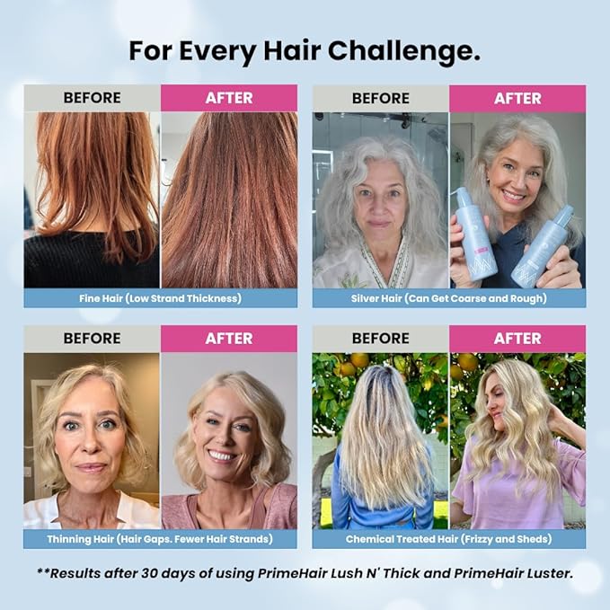 PrimeHair Lush N' Thick Shampoo for Mature Women – Biotin Enriched, Sulfate-Free and Paraben-Free Shampoo with Hair Growth Promoting Ingredients – Volumizing, Hydrating-BrightBean Baby