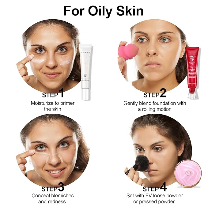 FV Waterproof Foundation, Lightweight & Medium Coverage Foundation with Matte Finish, Oil Control Long Lasting Liquid Foundation Makeup for Oily Normal Skin (Natural Beige)-BrightBean Baby