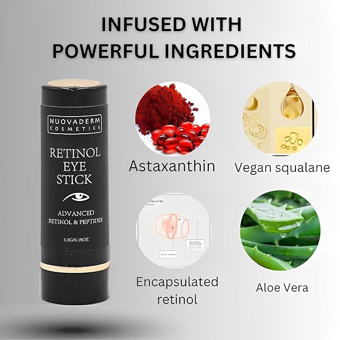Advanced Retinol Eye Stick Balm - Hydrating Under Eye Stick Brightening Eye Cream with Peptides for Fine Lines, Wrinkles, Dark Circles & Puffiness - Unscented Anti Aging Eye Cream for Women & Men-BrightBean Baby
