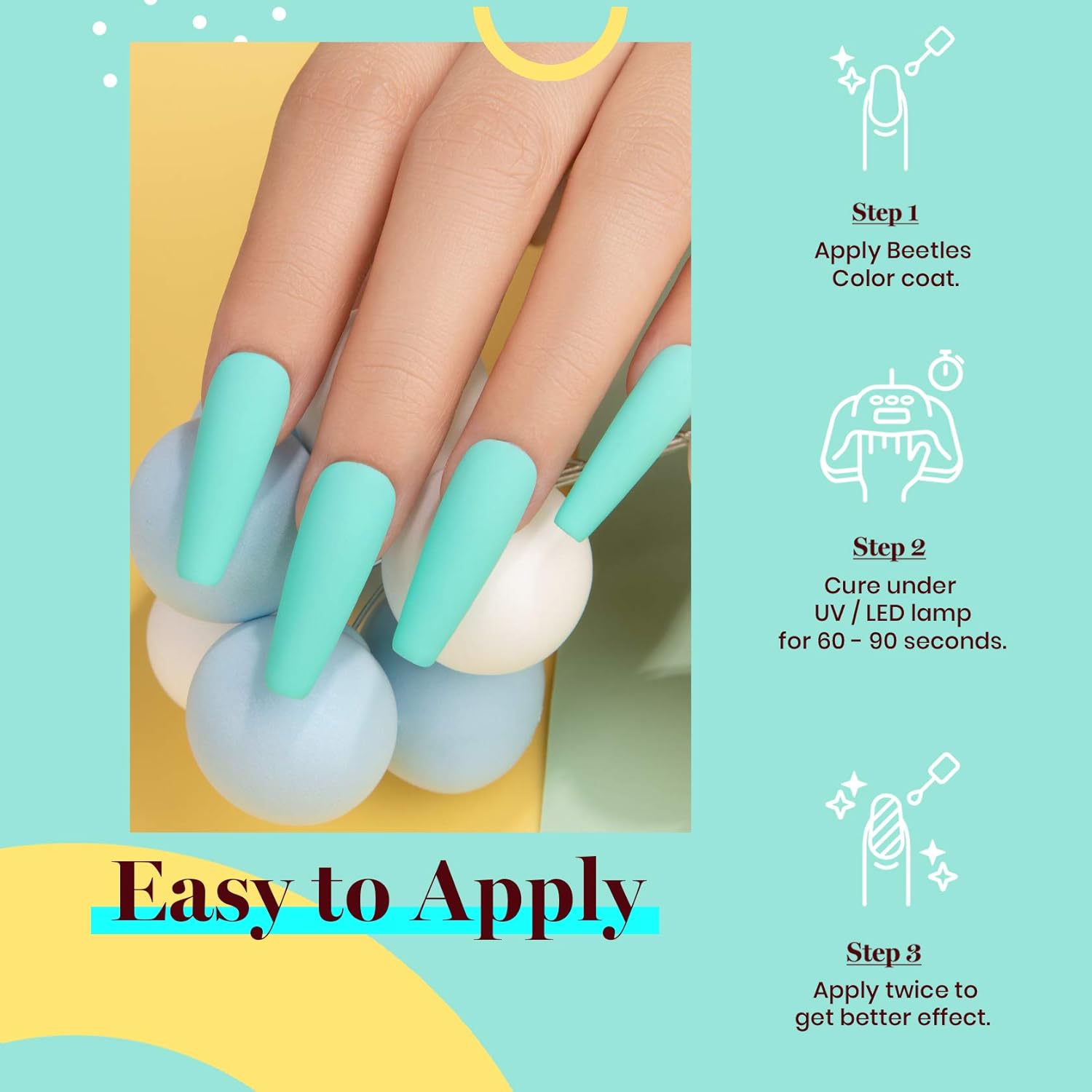 Beetles Gel Nail Polish Cascade Green Color Soak Off UV LED Nail Lamp Gel Polish 15 ml for All Season Gel Polish Nail Art Design Manicure Salon DIY Salon Gel-BrightBean Baby