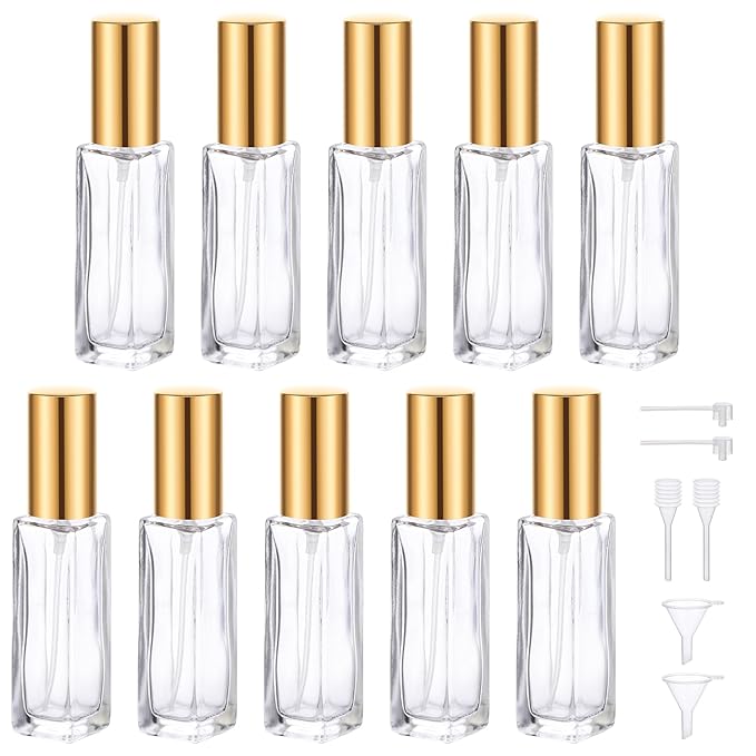 Segbeauty Travel Perfume Bottle Refillable, 10 Packs Atomizer Sprayer for Perfume, 10ML Empty Glass Perfume Bottle Portable Travel Size Spray Bottles Accessories for Dispensing Perfume Toiletries-BrightBean Baby