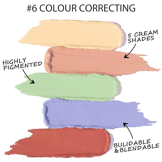 5 In 1 Multi-Use Correcting Concealer Palette,Waterproof Long Lasting Contour Palette,Professional Creamy Concealer Kit for Women,Easy to Create Full Coverage and Natural Finish.#6-BrightBean Baby