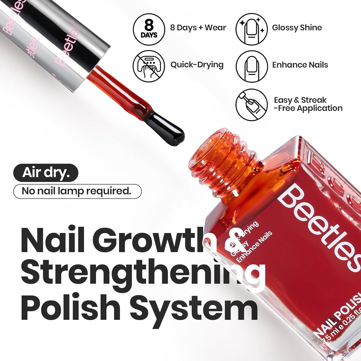 Beetles Fall Nail Polish Set - Golden Harvest 6 Colors Quick Drying Long-Lasting Burgundy Red Orange Jelly Glitter Nail Polish for DIY At-Home Manicure Gift for Women-BrightBean Baby