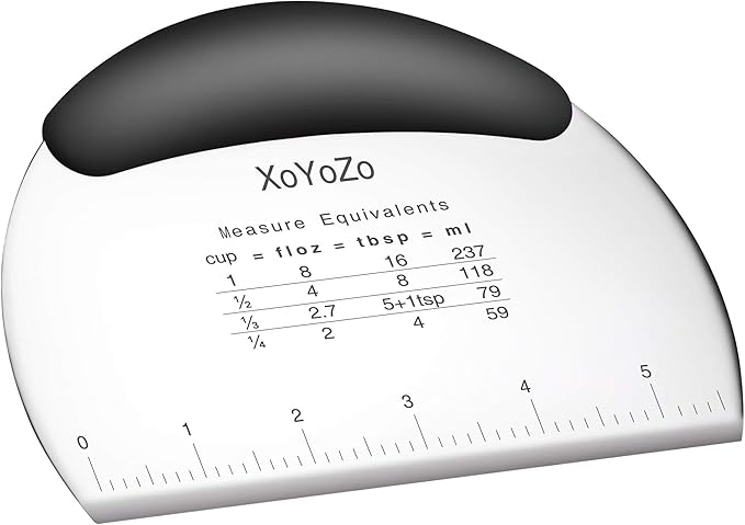 1 pcs Dough Pastry Scraper Chopper/Stainless Steel Dough Scraper Cutter with Ergonomic Rubber Non-Slip Grip/Dough Scraper Cutter/Pro Pastry Pizza Cutter Chopper (Black)