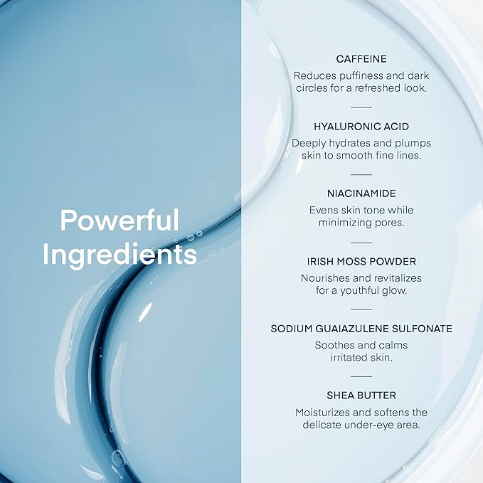 TEREZ & HONOR Under Eye Patches for Dark Circles - 60 Korean Hydrogel Masks for Puffiness, Bags with Caffeine, Hyaluronic Acid, Niacinamide - Undereye Brightening, Hydrating, Anti-Wrinkle & Cooling-BrightBean Baby