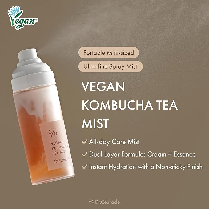 Dr.Ceuracle Vegan Kombucha Tea Mist - Hydrating Face Mist, Portable Milky Spray Serum, Korean Skincare (80 ml / 2.70 fl. oz.)-BrightBean Baby