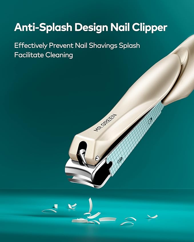 MR.GREEN Nail Clipper 3Pcs Set, Stainless Steel Manicure Pedicure Set with Nail Clippers, Glass Nail File & Tweezers, Medical Grade Grooming Kit with Travel Case Gift Box for Man & Woman (Pink)-BrightBean Baby