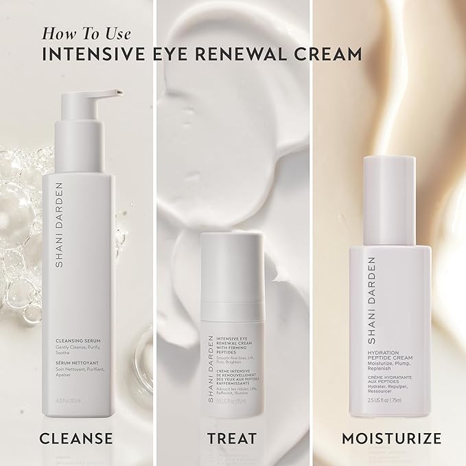 SHANI DARDEN Intensive Eye Renewal Cream, Hydrating Under Eye Cream for Dark Circles, Fine Lines, Wrinkles & Crows Feet with Niacinamide, Shea Butter & Ceramide, Crease-Free & Makeup-Ready, 0.50 fl oz-BrightBean Baby