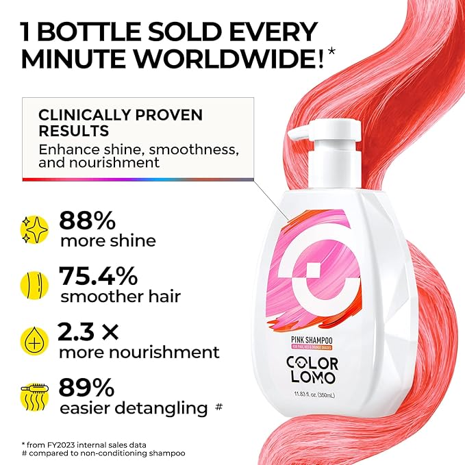 Ultra Color Safe Shampoo | Help Prevent Fading & Provide Subtle Color Replenishment | Prolong Color Vibrancy and Enhance Shine | Vegan & Cruelty-Free Formula | For Pink Color Treated Hair-BrightBean Baby