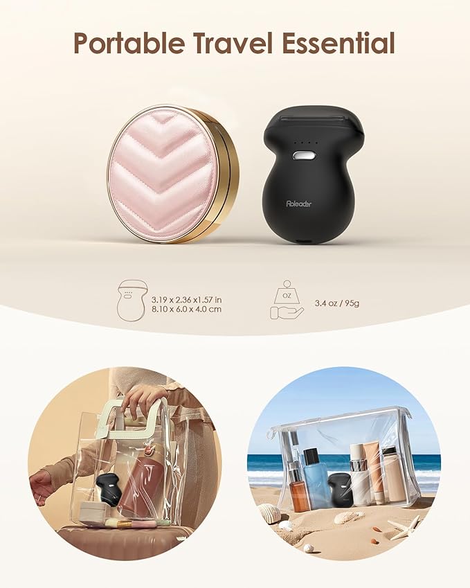 Mini Electric Shaver for Women, Rechargeable Travel-Sized Body Hair Trimmer, Palm-Perfect Hair Removal Razor with LED Display, Waterproof Wet/Dry Use Type-C Charging, On-The-Go Black-BrightBean Baby