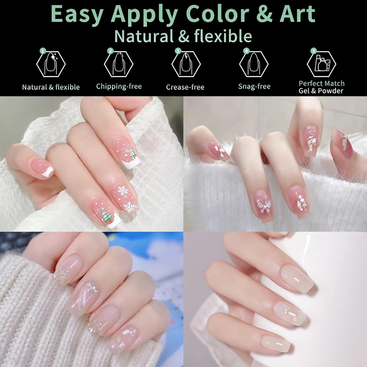 Extra Short Square Nail Tips, 216pcs Acrylic Soft Fake Nails Gel Nail Tips, Full Cover Pre-Shaped Matte Clear Press on Nails for Extension, Diy at Home Manicure 12 Sizes-BrightBean Baby