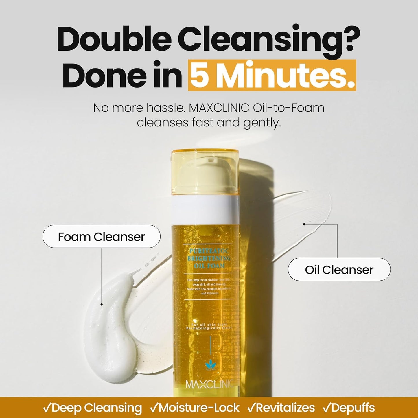 [K-Beauty] PuriteaToc Oil to Foam - All-in-One Korean Face Wash OilBased Foaming Facial Cleanser - Deeply Hydrating & Moisturizing Makeup Deep Cleansing Oil for Dull Skin (3.88 fl oz)-BrightBean Baby