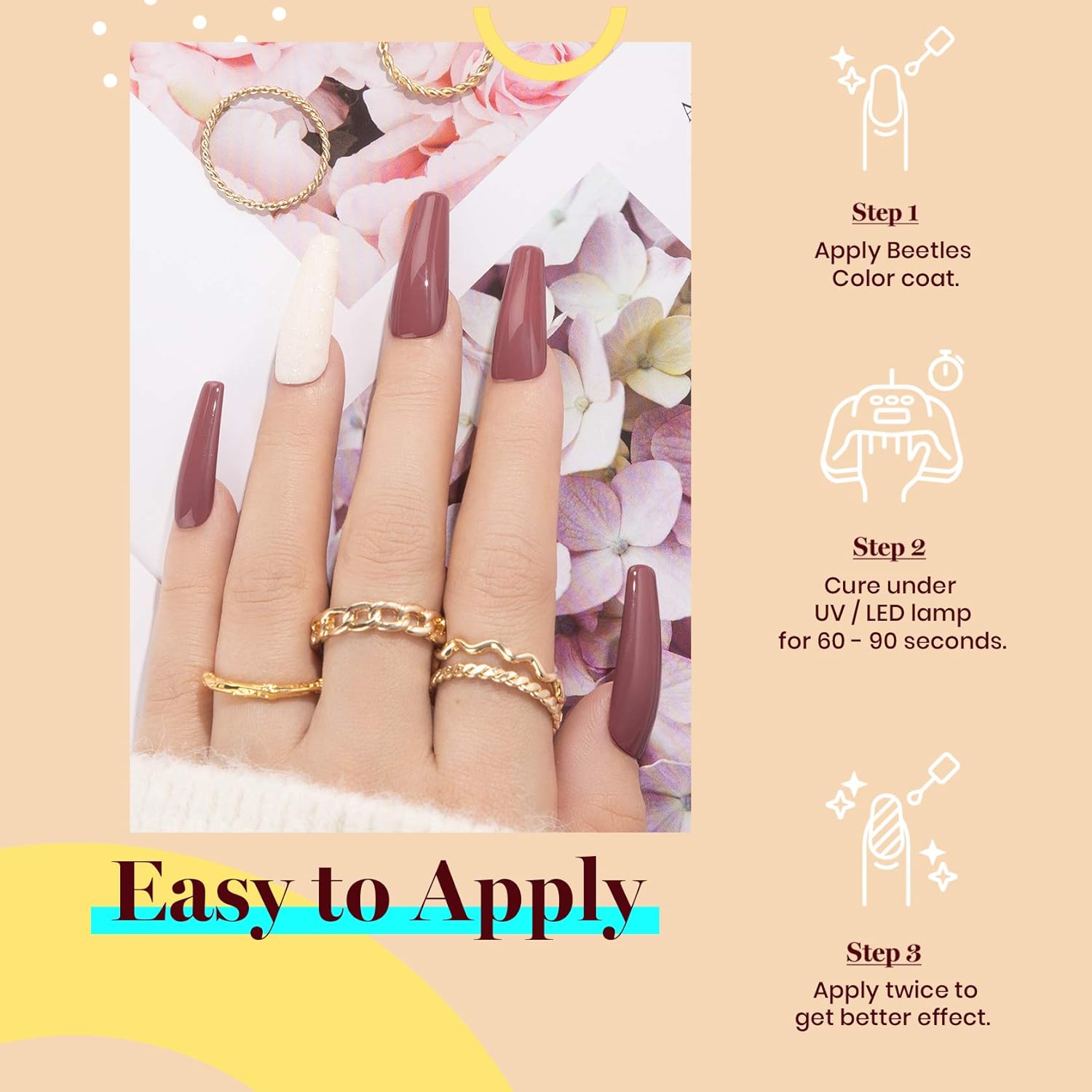 Beetles Mauve Gel Nail Polish – 15ml Dusty Rose Gel Polish Dried-Rose Dusty Pink Fall Soak Off UV LED Nail Lamp Nail Art Manicure Salon DIY Home for Women-BrightBean Baby