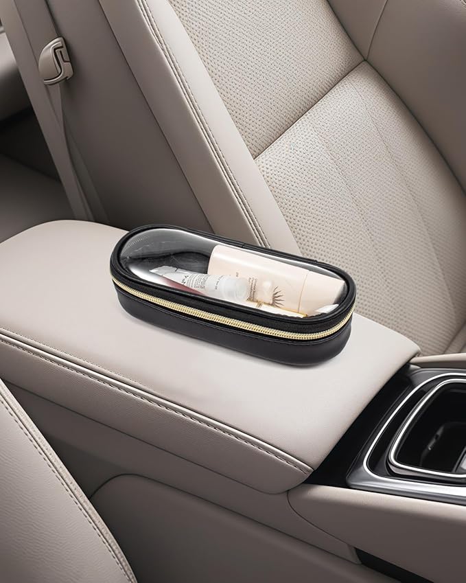 Clear Makeup Bag Small, TSA Approved Portable Toiletry Bag with Zipper Cosmetic Travel Bag Makeup Organizer Case Mini Makeup Pouch for Purse Car Organizer Bag for Women Men-BrightBean Baby