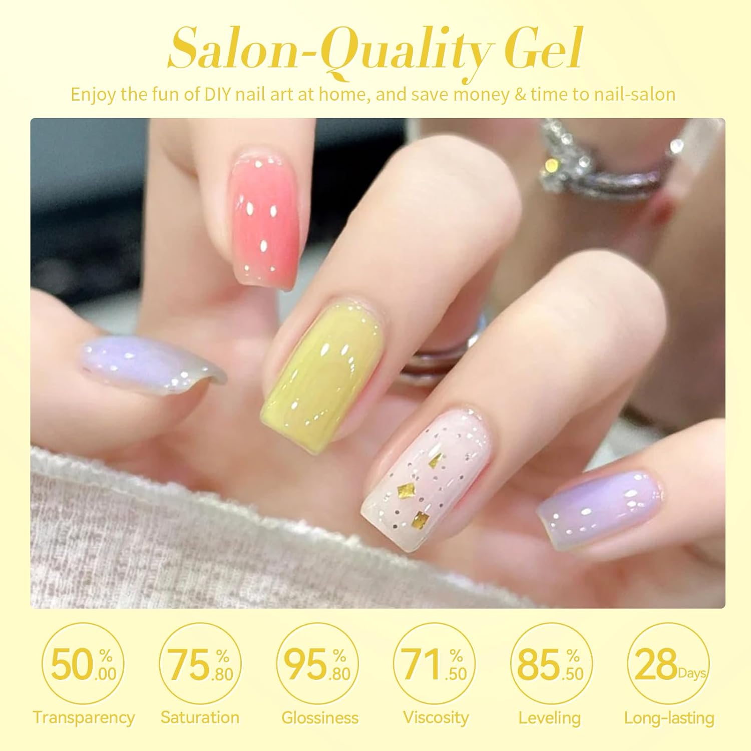 Born Pretty Jelly Pastel Gel Nail Polish Milky Jelly Gel Polish Spring Summer Macaron Candy Sweet Color Translucent Blue Red Green Yellow Pink Purple Easter Gift Nail Art Manicure DIY Home and Salon-BrightBean Baby