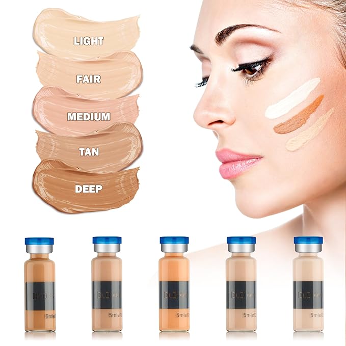 BB Facial Glow Starter Kit Facial Pigment Serum Treatment Kit,Anti-Aging Serum Pigments Set for Micro-needling Skin Treatment 10 Vials 5ml Hyaluronic Acid Ampoule foundation Essence Skin-BrightBean Baby