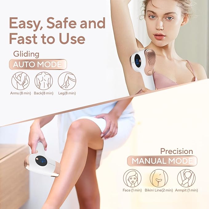 Laser Hair Removal, IPL Hair Removal for Women and Men, Hair Removal Device for Bikini Legs Armpits Arms At Home, 999,900+ Flashes Painless Effective & Long-Lasting-BrightBean Baby