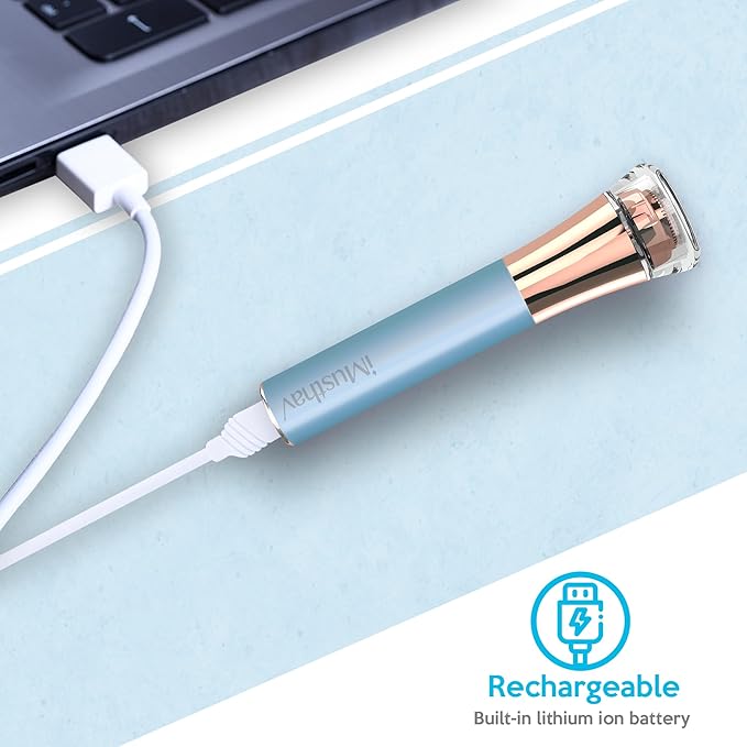 Flawless Facial Hair Remover for Women Painless Electric Razor Epilator Trimmer Shaver with 18K Gold-Plated, 16mm Dual Ring Floating Head, USB Rechargeable, 360° LED for Face Lip Hair Removal-BrightBean Baby