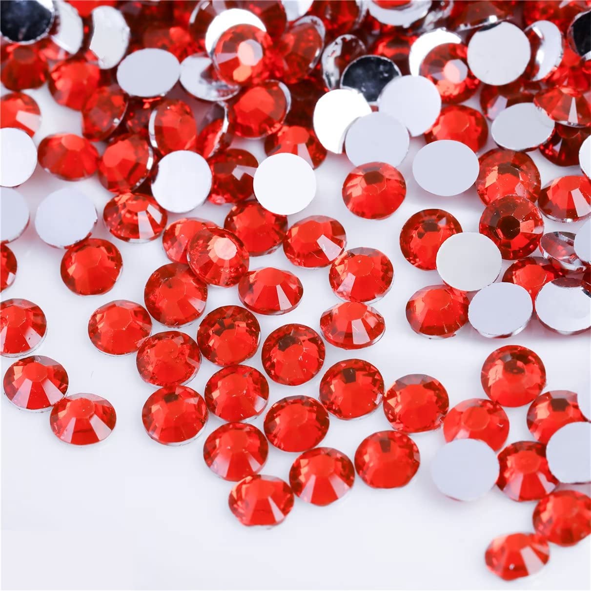 1000 Pieces SS20 5mm Flatback Rhinestones Clear Glass Round Gems Crystals for Nail Art DIY Crafts Clothes Shoes Bags （Light Red）-BrightBean Baby