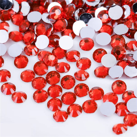 1000 Pieces SS20 5mm Flatback Rhinestones Clear Glass Round Gems Crystals for Nail Art DIY Crafts Clothes Shoes Bags （Light Red）-BrightBean Baby