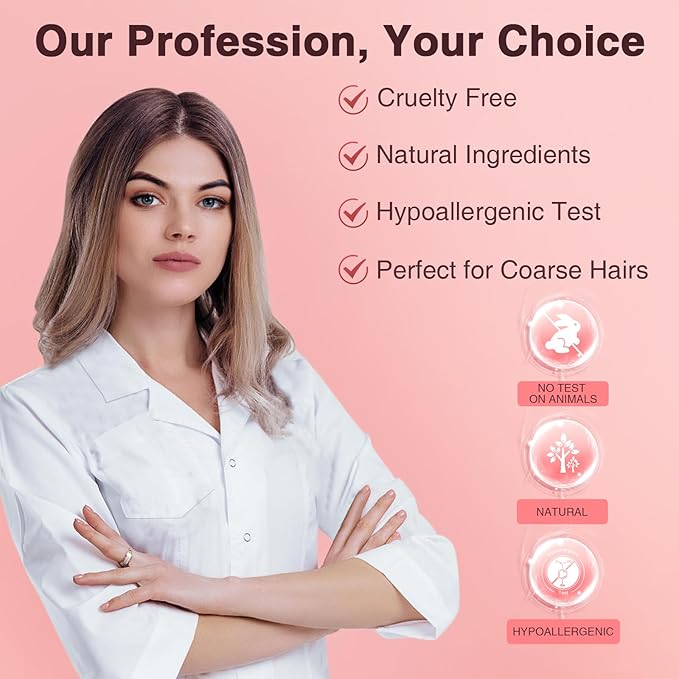 Hard Wax Beads for Hair Removal, Yovanpur Waxing Beane for Brazilian Waxing, Wax Beans for Sensitive Skin, Face Eyebrow Legs At Home Pearl Beads, 300g /bag with 10pcs Sticks(Pearl)-BrightBean Baby